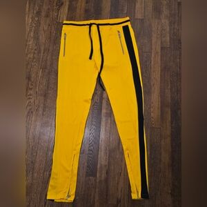 MNML Yellow and Black Track Pants